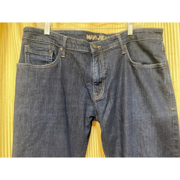 Mavi Zach Jeans Mens 33x32 Blue Denim Straight Leg Dark Wash - Picture 2 of 9